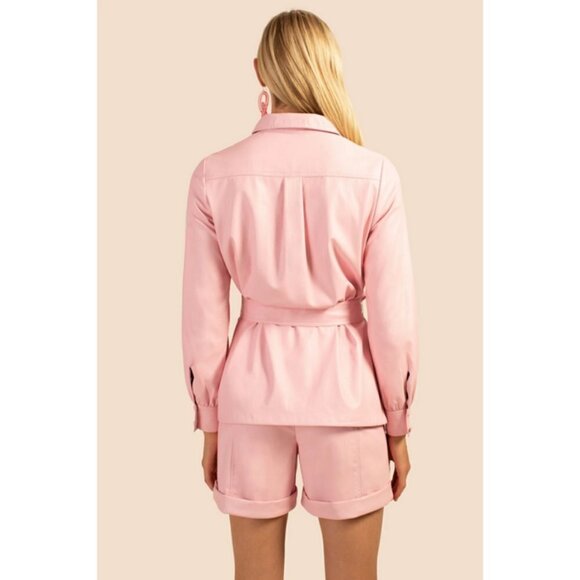 💕TRINA TURK💕 Baristo Short ~ Leatherette Desert Rose Pink 10 NWT - Picture 7 of 15